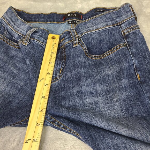 BDG Mid Rise Twig Ankle Jeans Womens Sz 28X30 Blue Dark Wash Skinny Leg Stretch - Picture 9 of 10